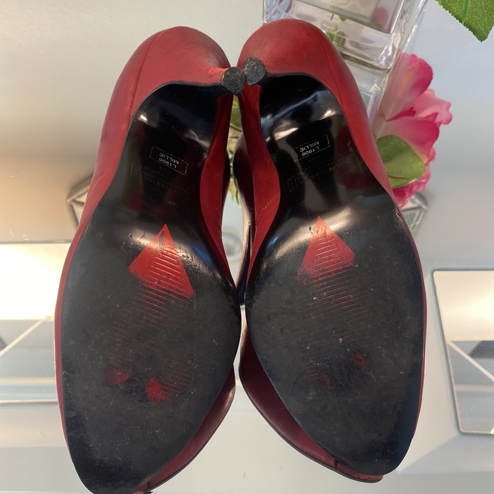 Red Leather Heels - Picture 6 of 6
